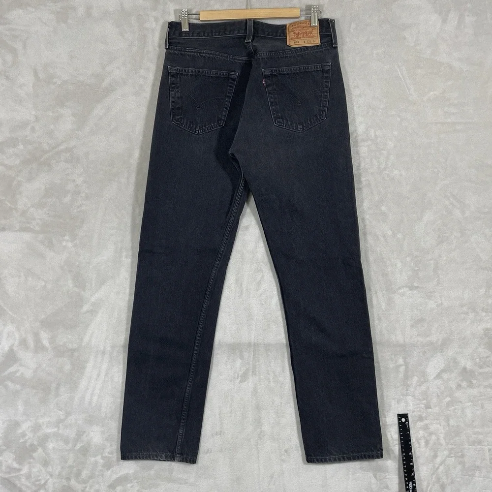 Vintage 90s Levis 501-0660 Jeans Mens 33x34 (fit 32x33) Made in USA Black EXCLNT